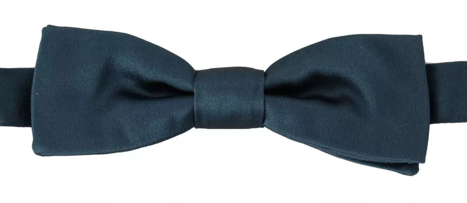 Dolce & Gabbana Dolce & Gabbana Blue 100% Silk Adjustable Neck Bow Tie Men's Mens