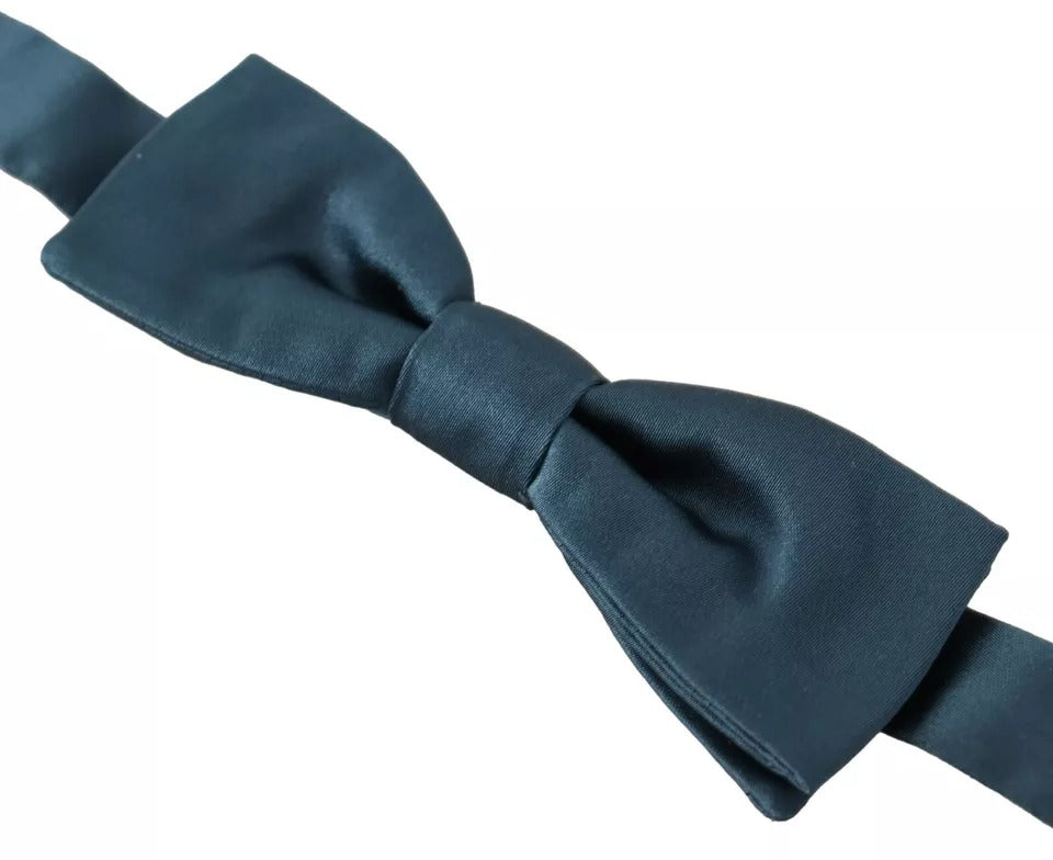 Dolce & Gabbana Dolce & Gabbana Blue 100% Silk Adjustable Neck Bow Tie Men's Mens