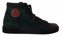 Dolce & Gabbana Green Corduroy High Tops Sneakers Mens Casual Men's Shoes