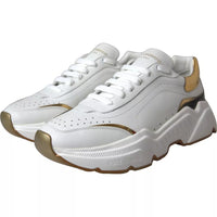 Dolce & Gabbana White Gold DAYMASTER Leather Sneakers Men Men's Shoes