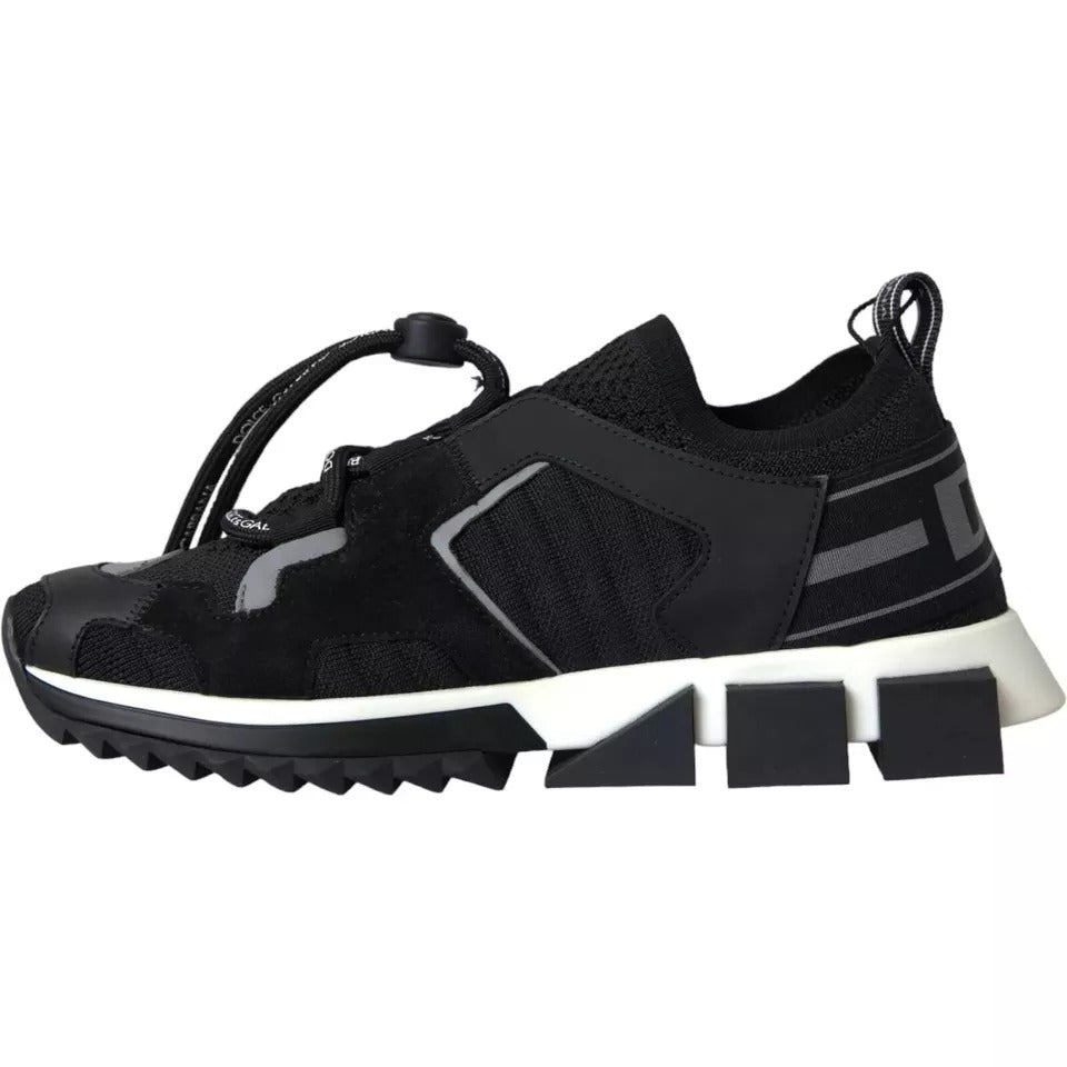 Dolce & Gabbana Black White Logo Sorrento Mens Sneakers Men's Shoes