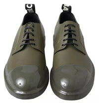 Dolce & Gabbana Dolce & Gabbana Green Leather Rubber Sole Dress Men's Shoes