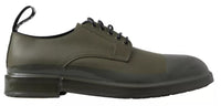 Dolce & Gabbana Dolce & Gabbana Green Leather Rubber Sole Dress Men's Shoes