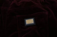 Dolce & Gabbana Bordeaux Velvet Stretch Slim Fit Women's Pants