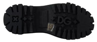 Dolce & Gabbana Dolce & Gabbana Black Leather Trekking Derby Embellished Women's Shoes