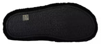 Dolce & Gabbana Dolce & Gabbana Black Polyester Faux Fur Mens Flats Sandals Men's Shoes