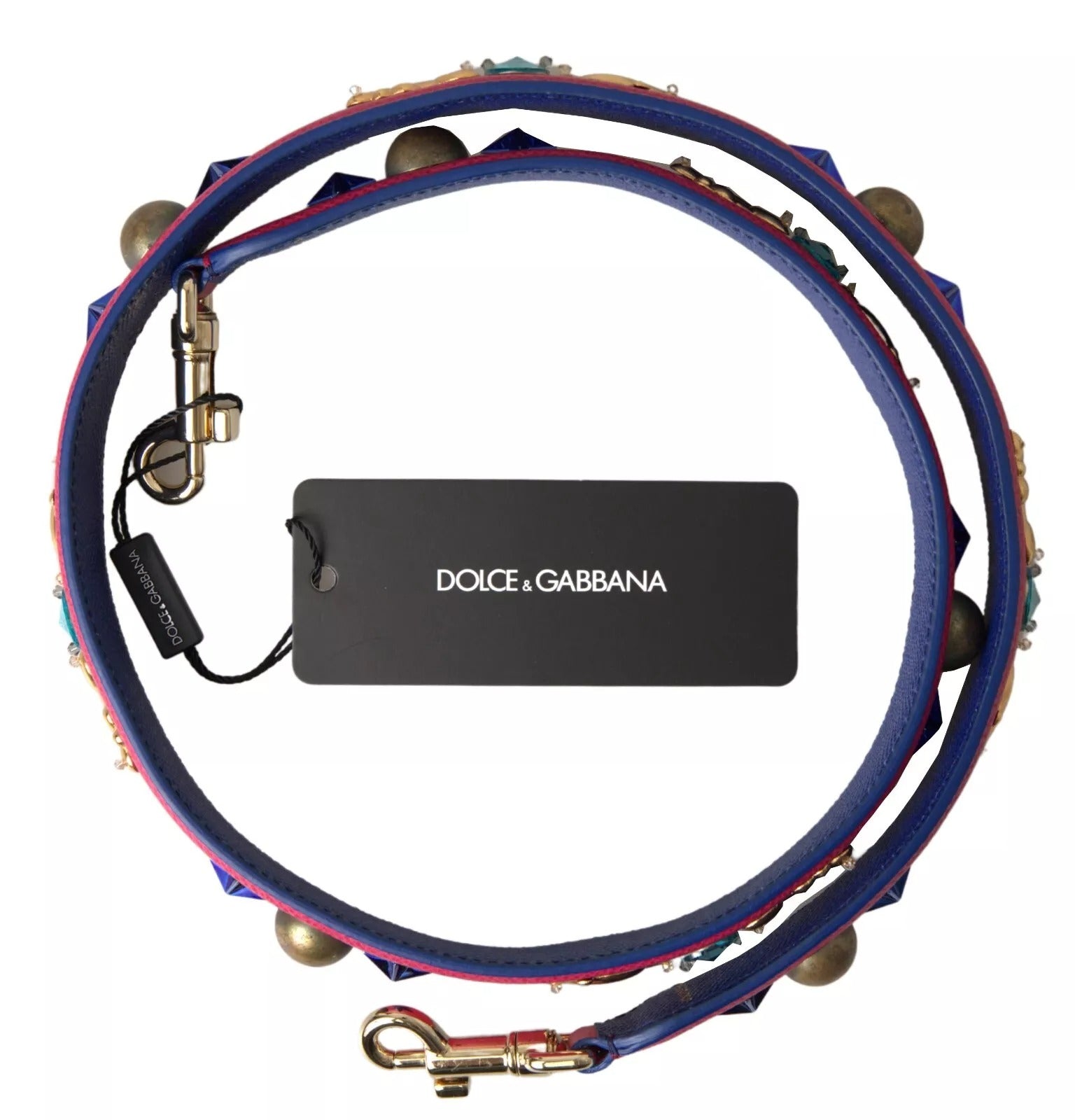 Dolce & Gabbana Dolce & Gabbana Pink Exotic Leather Studded Shoulder Women's Strap