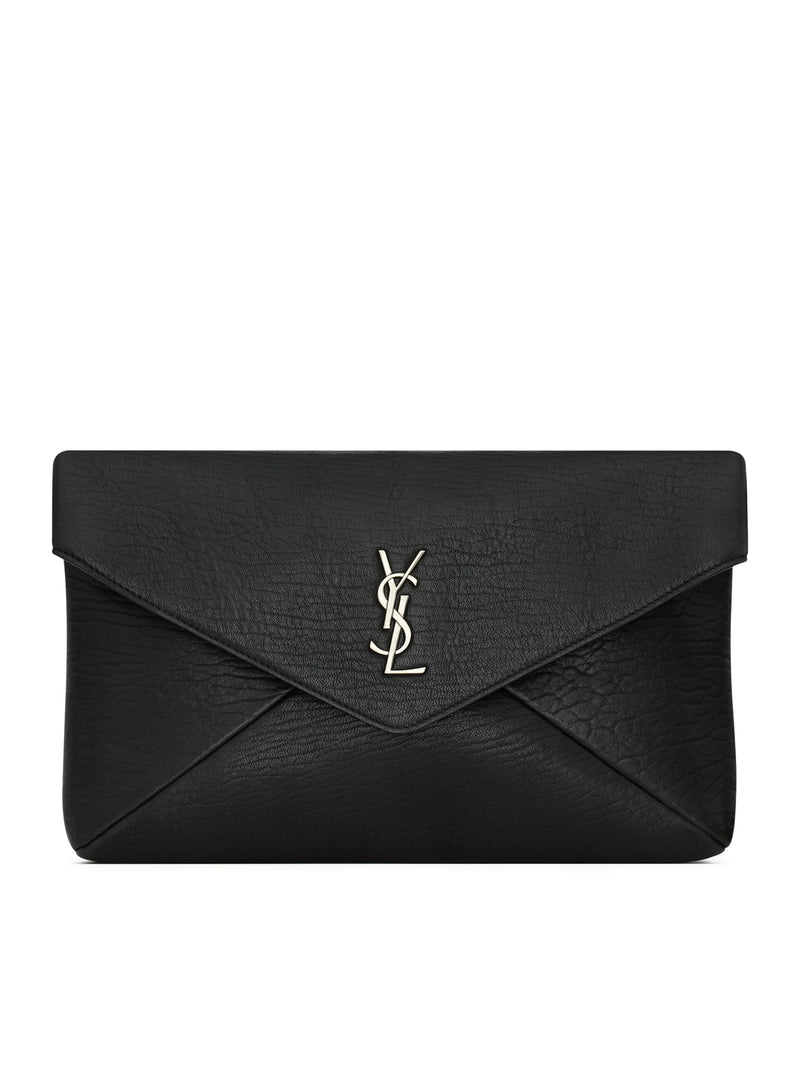 Saint Laurent Saint Laurent Men Large Cassandre Envelope Clutch In Hammered Lambskin