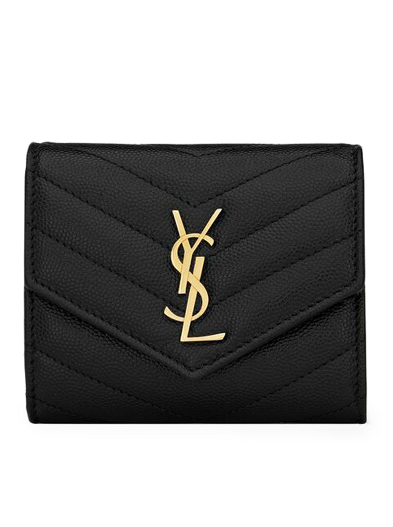 Saint Laurent Saint Laurent Women Cassandre Matelassé Multi-Folded Wallet In Grain De Poudre Embossed Leather