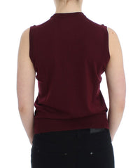 Dolce & Gabbana Red Sleeveless Crewneck Vest Women's Pullover