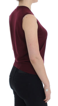 Dolce & Gabbana Red Sleeveless Crewneck Vest Women's Pullover