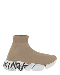 Balenciaga Womens Speed 2.0 Graffiti Knit Sneakers