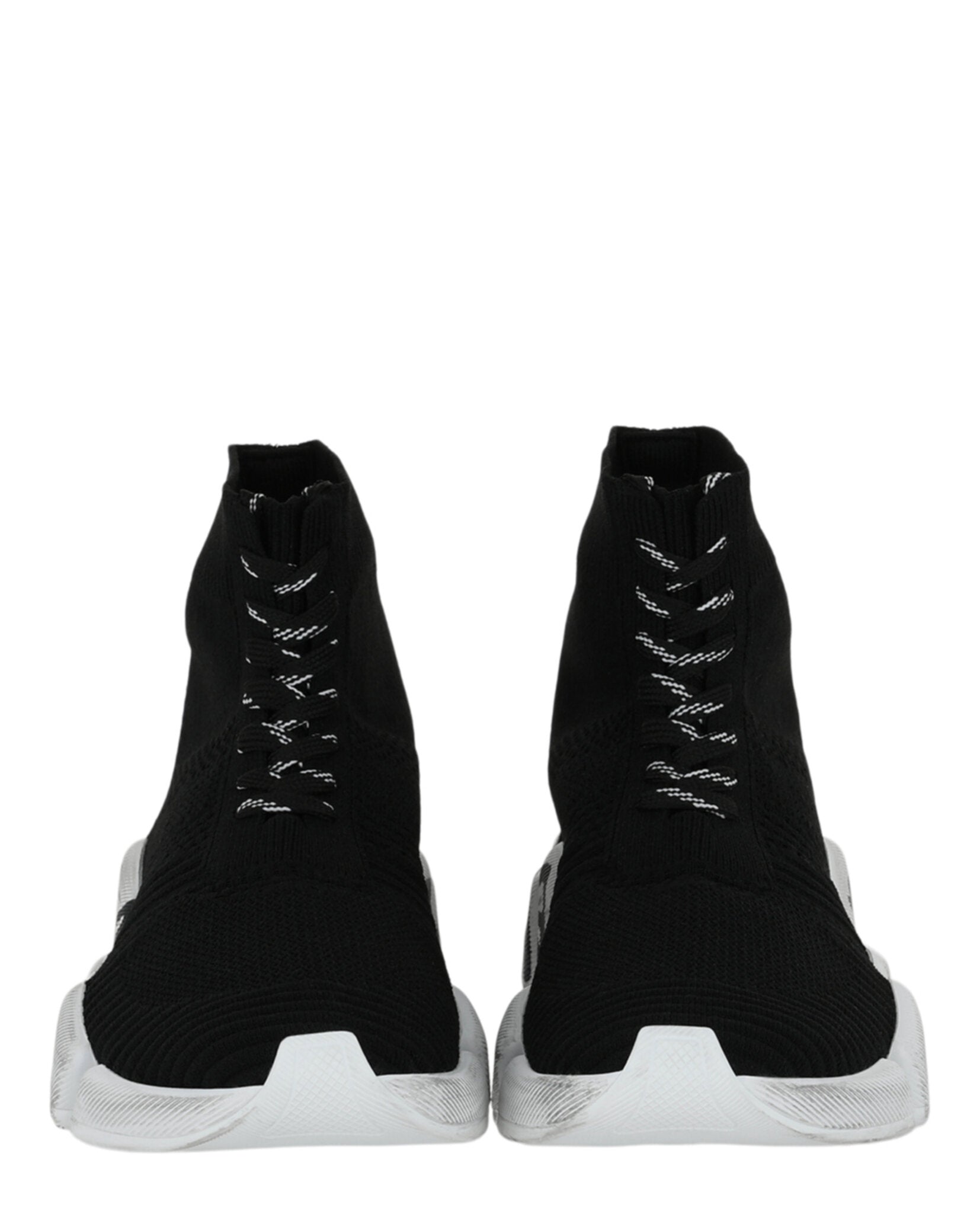 Balenciaga Womens Speed 2.0 Lace-up Graffiti Recycled Knit Sneakers