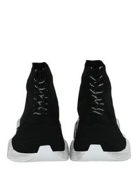Balenciaga Womens Speed 2.0 Lace-up Graffiti Recycled Knit Sneakers
