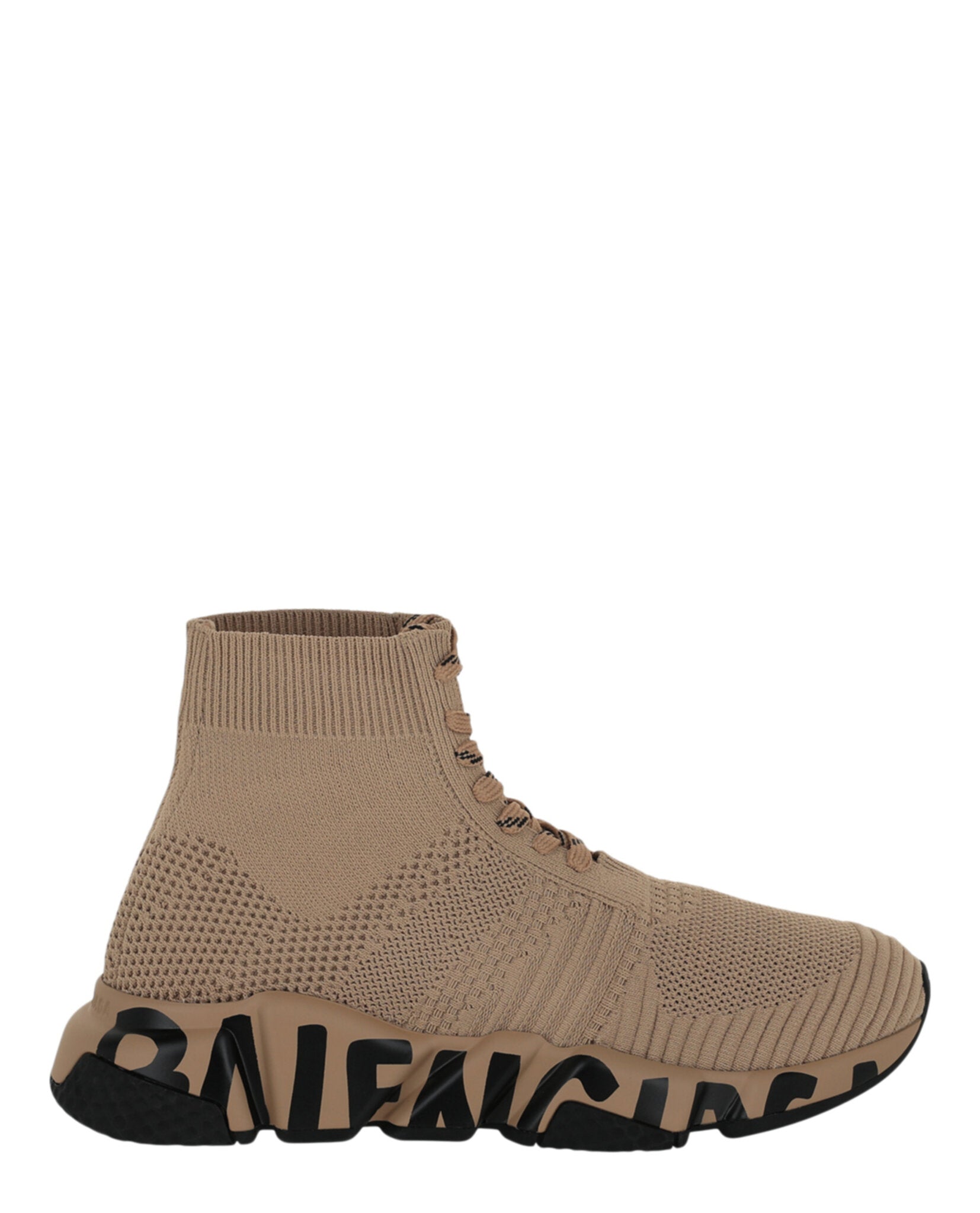 Balenciaga Womens Speed 2.0 Lace-up Graffiti Recycled Knit Sneakers