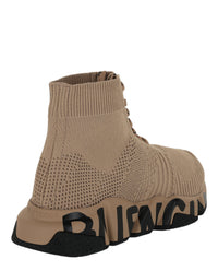 Balenciaga Womens Speed 2.0 Lace-up Graffiti Recycled Knit Sneakers