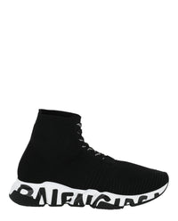 Balenciaga Mens Speed Lace-Up Graffiti Sneakers