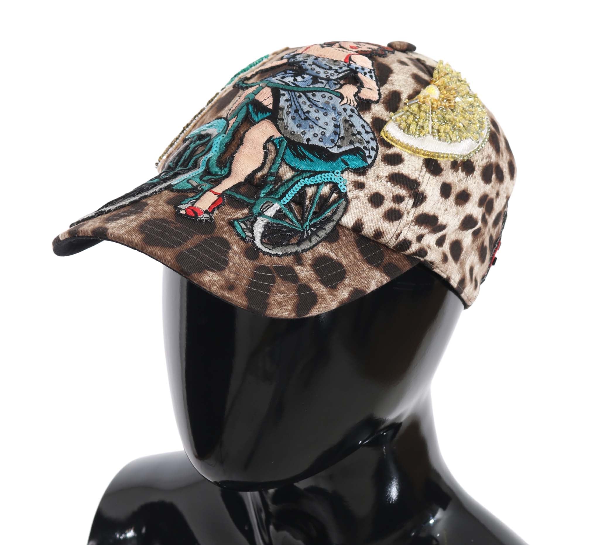 Dolce & Gabbana Elegant Sequined Leopard Baseball Women's Cap