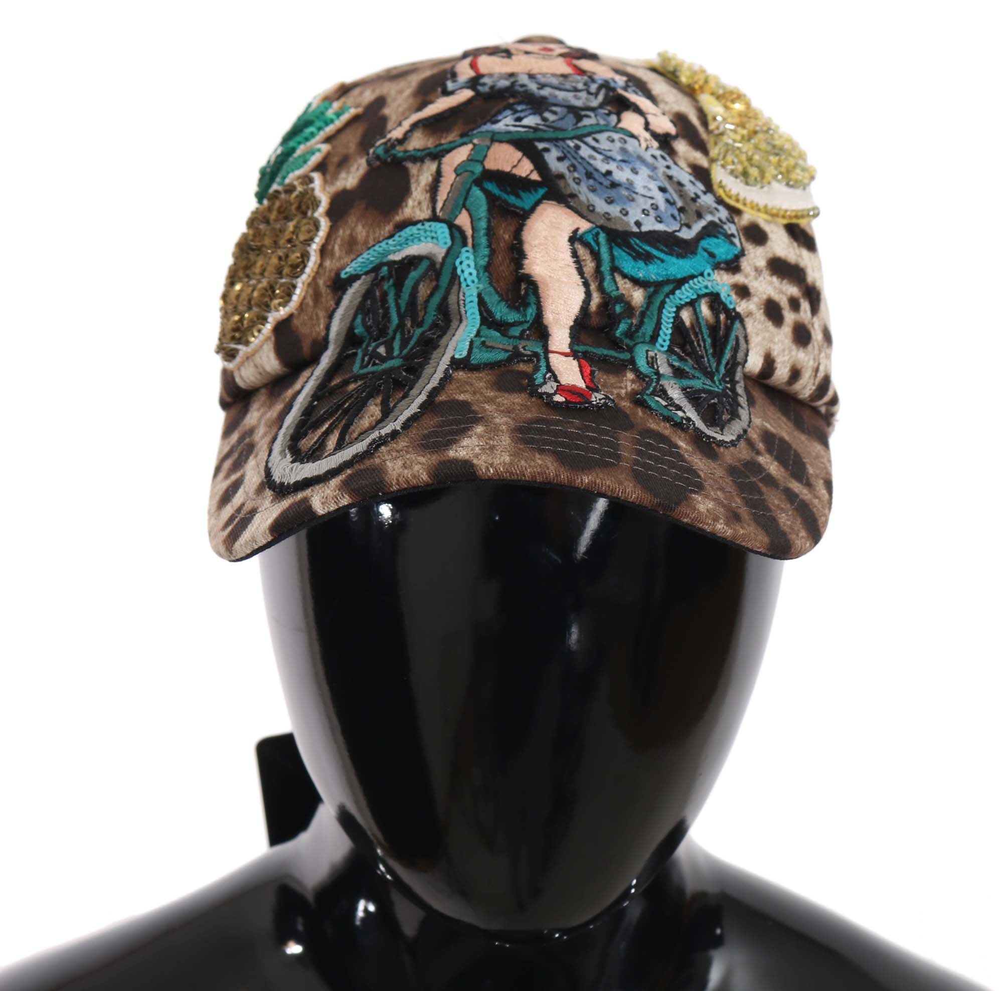 Dolce & Gabbana Elegant Sequined Leopard Baseball Women's Cap
