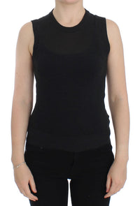 Dolce & Gabbana Black Sleeveless Crewneck Vest Women's Pullover