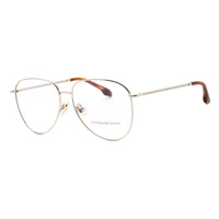 Victoria Beckham Eyeglasses Aviator Full Rim, Silver Frame and Clear Demo Lenses Lens VB2116040
