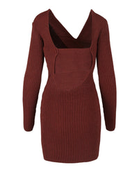Bottega Veneta Womens Asymmetrical V-Neck Sweater Dress