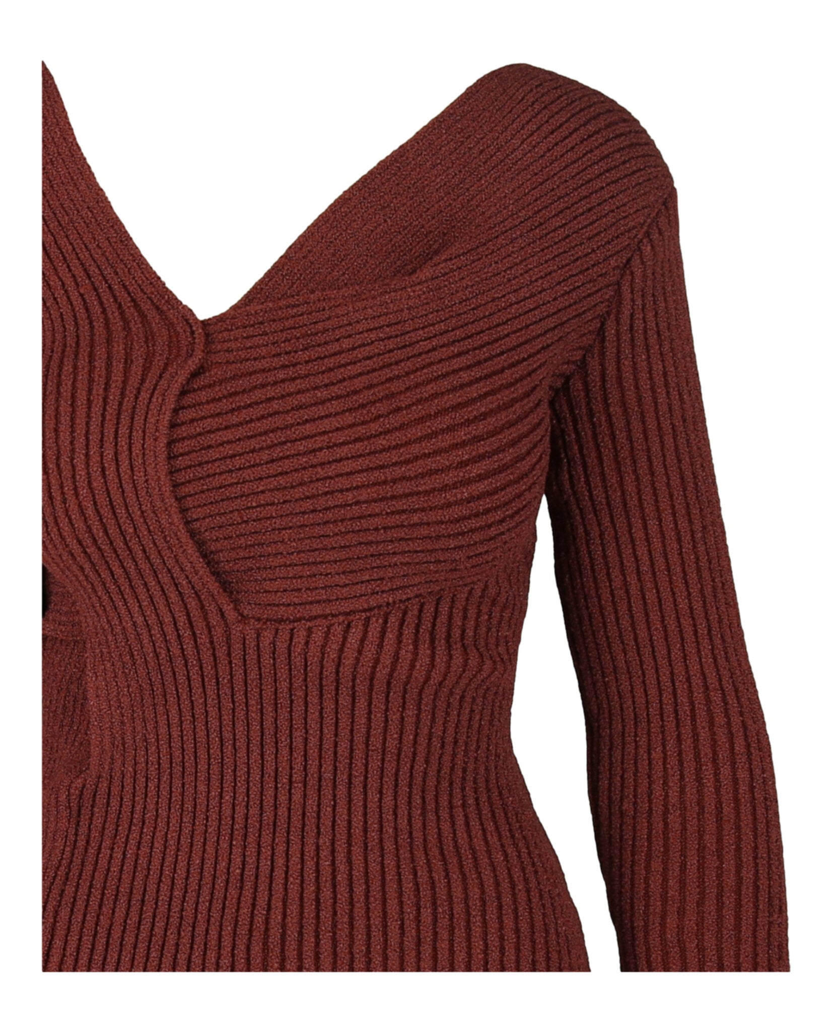 Bottega Veneta Womens Asymmetrical V-Neck Sweater Dress