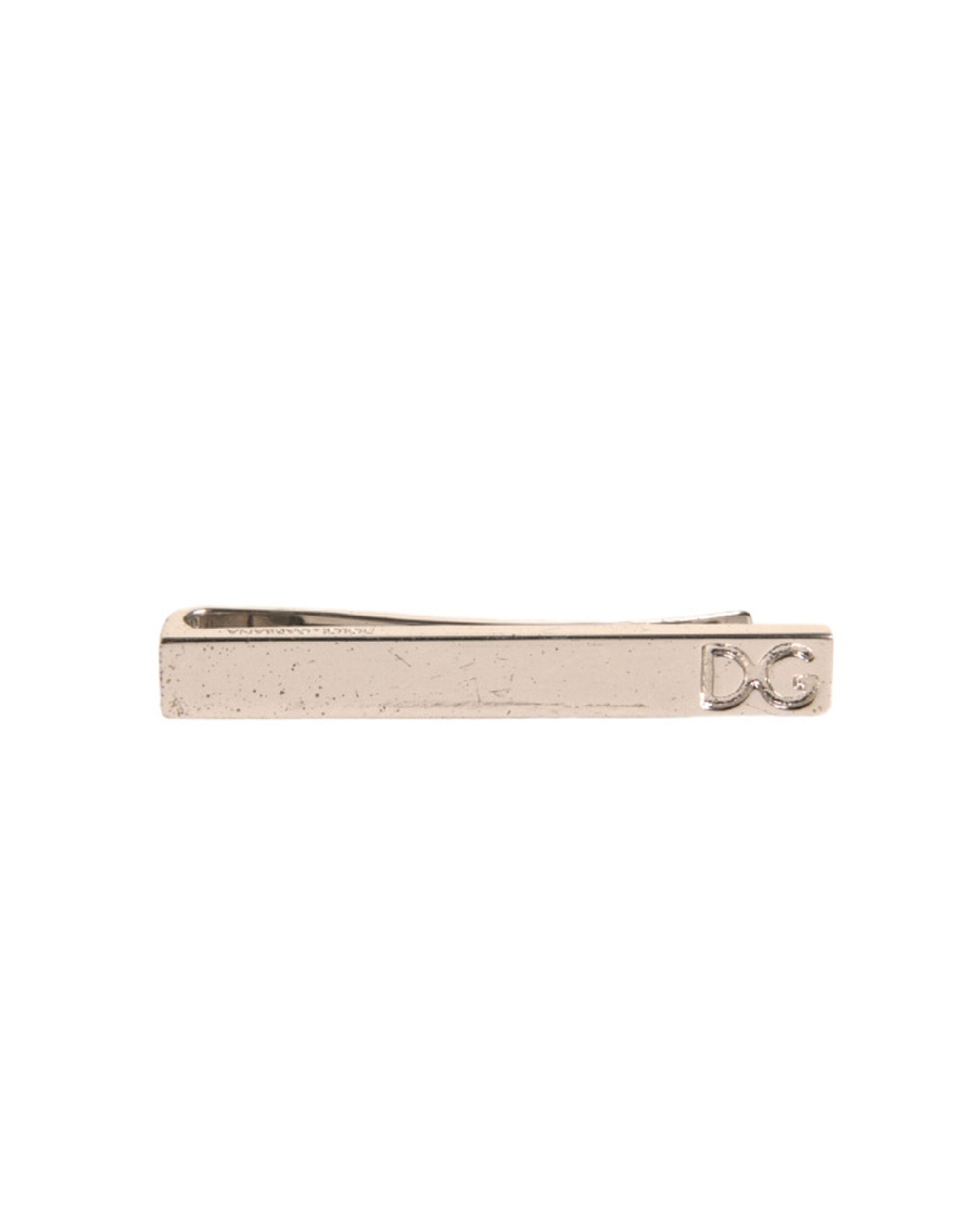 Dolce & Gabbana Dolce & Gabbana Silver Tone Brass Logo Branded Tie Clip Men's Bar