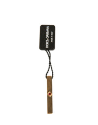 Dolce & Gabbana Dolce & Gabbana Gold Tone Brass Crystal Branded Tie Clip Men's Bar