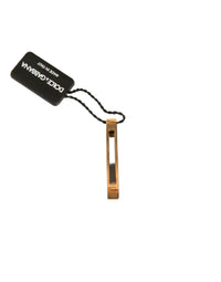 Dolce & Gabbana Dolce & Gabbana Gold Tone Brass Crystal Branded Tie Clip Men's Bar