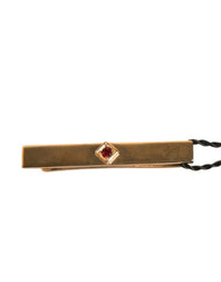 Dolce & Gabbana Dolce & Gabbana Gold Tone Brass Crystal Branded Tie Clip Men's Bar