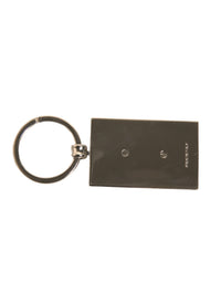 Dolce & Gabbana Dolce & Gabbana Black Leather Logo Metal Ring Keychain Men's Keyring