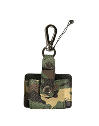 Dolce & Gabbana Dolce & Gabbana Multicolor Camouflage Leather Metal Airpods Men's Case