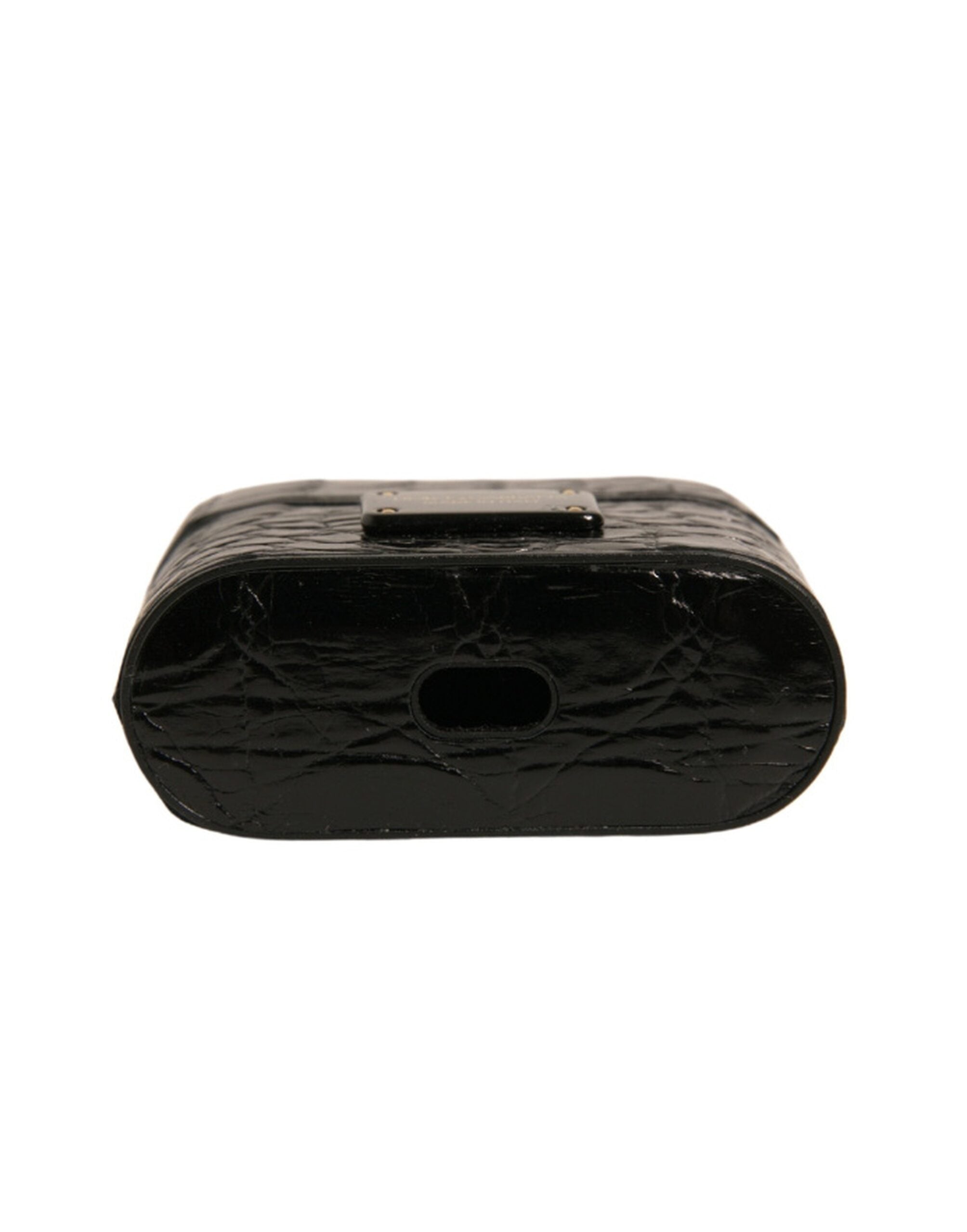Dolce & Gabbana Dolce & Gabbana Black Leather Metal Logo Plaque Holder Airpods  Case