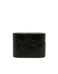 Dolce & Gabbana Dolce & Gabbana Black Leather Metal Logo Plaque Holder Airpods  Case
