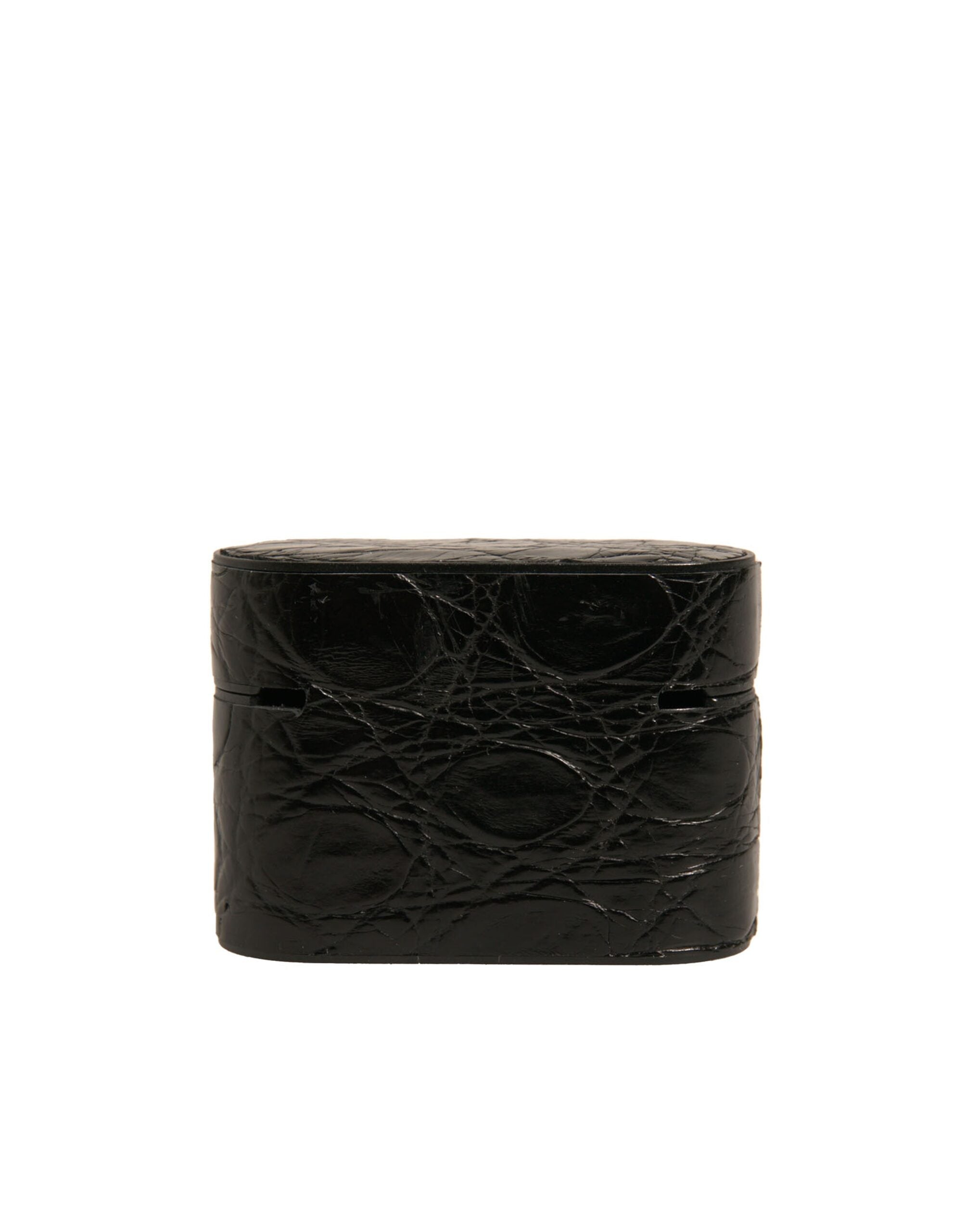 Dolce & Gabbana Dolce & Gabbana Black Leather Metal Logo Plaque Holder Airpods  Case