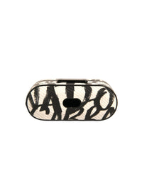 Dolce & Gabbana Dolce & Gabbana Black White Leather Scribble Embossed Logo Airpods  Case