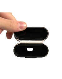 Dolce & Gabbana Dolce & Gabbana Black White Leather Scribble Embossed Logo Airpods  Case