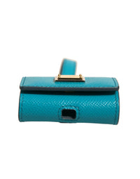 Dolce & Gabbana Dolce & Gabbana Green Logo Plaque Leather Gold Metal Strap Airpods  Case