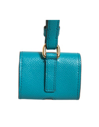 Dolce & Gabbana Dolce & Gabbana Green Logo Plaque Leather Gold Metal Strap Airpods  Case