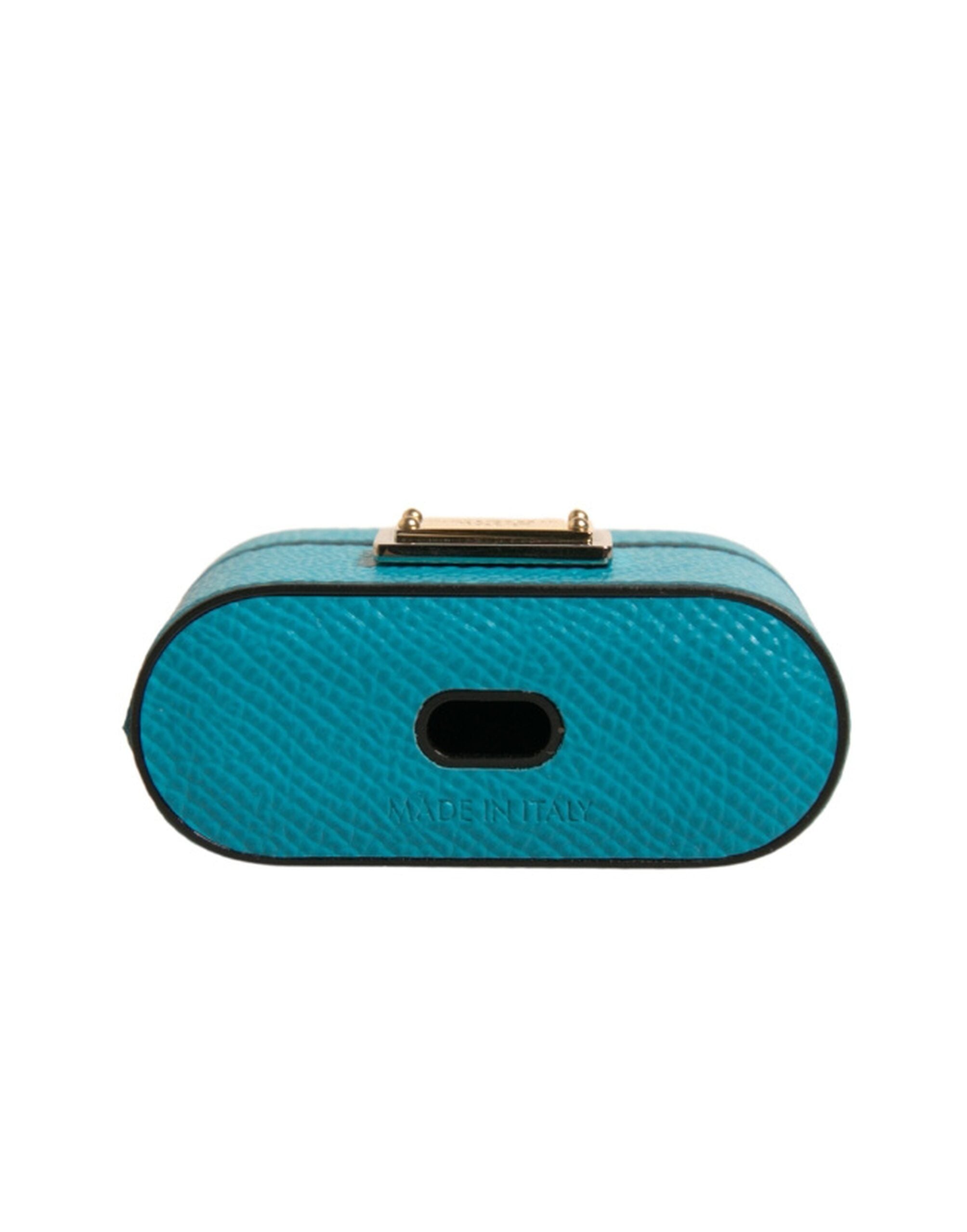Dolce & Gabbana Dolce & Gabbana Green Leather Metal Logo Plaque Holder Airpods  Case