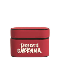 Dolce & Gabbana Dolce & Gabbana Red PVC Embossed Logo Plaque Holder Airpods  Case