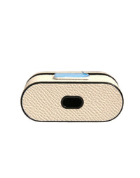 Dolce & Gabbana Dolce & Gabbana White Leather Metal Logo Plaque Holder Airpods  Case