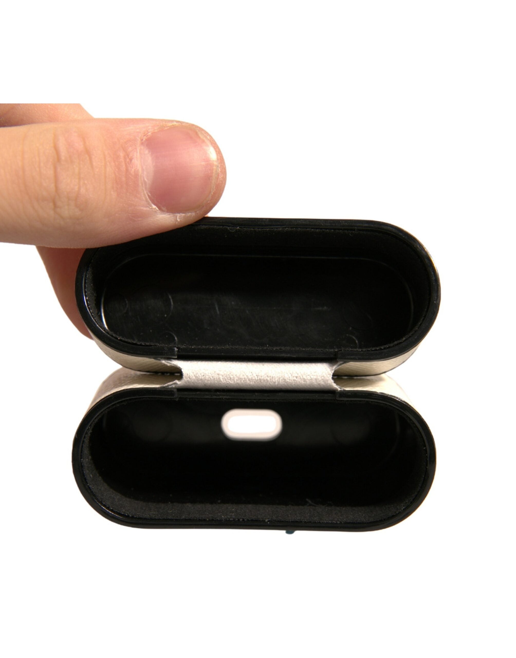 Dolce & Gabbana Dolce & Gabbana White Leather Metal Logo Plaque Holder Airpods  Case