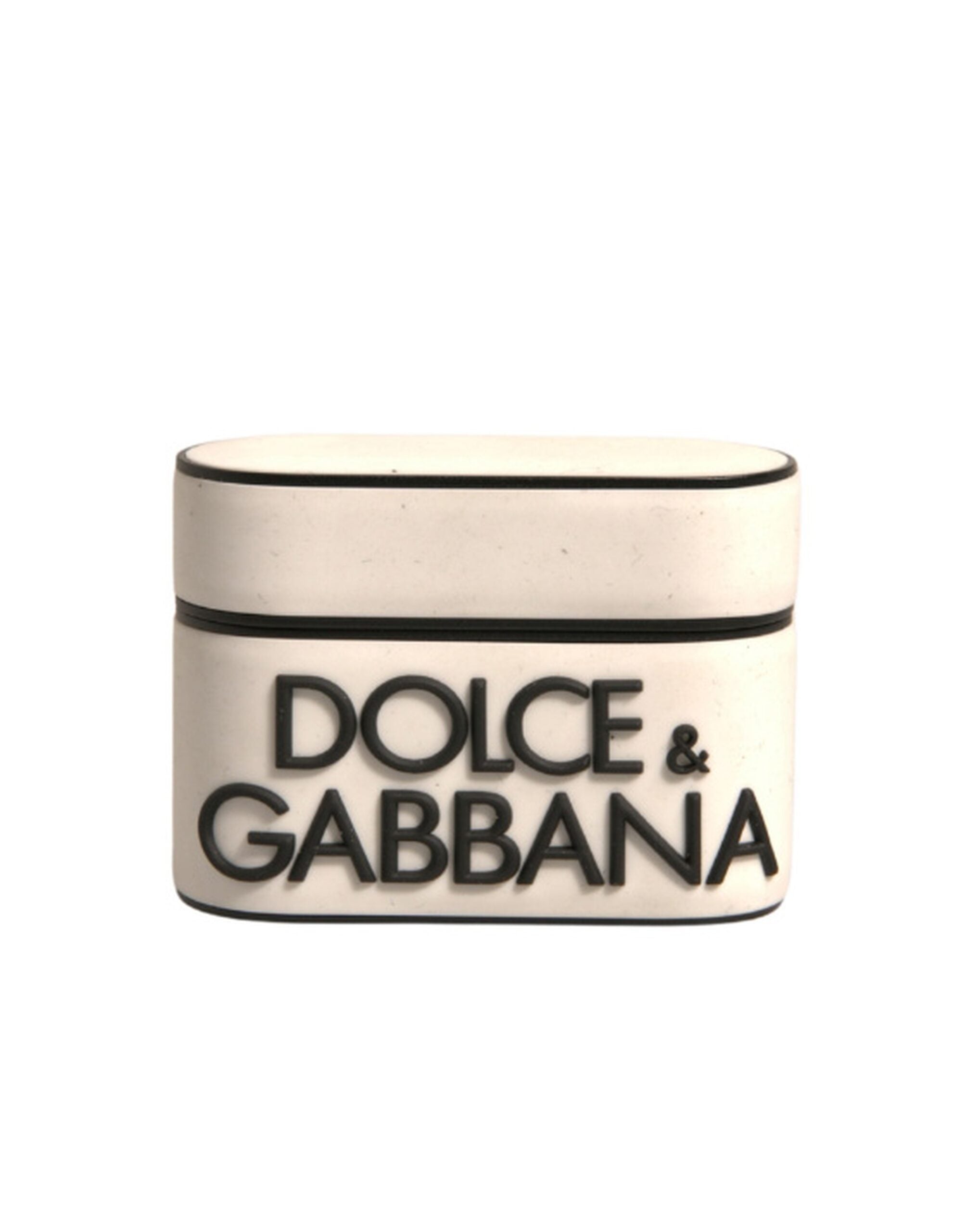 Dolce & Gabbana Dolce & Gabbana White PVC Embossed Logo Plaque Holder Airpods  Case