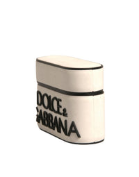 Dolce & Gabbana Dolce & Gabbana White PVC Embossed Logo Plaque Holder Airpods  Case
