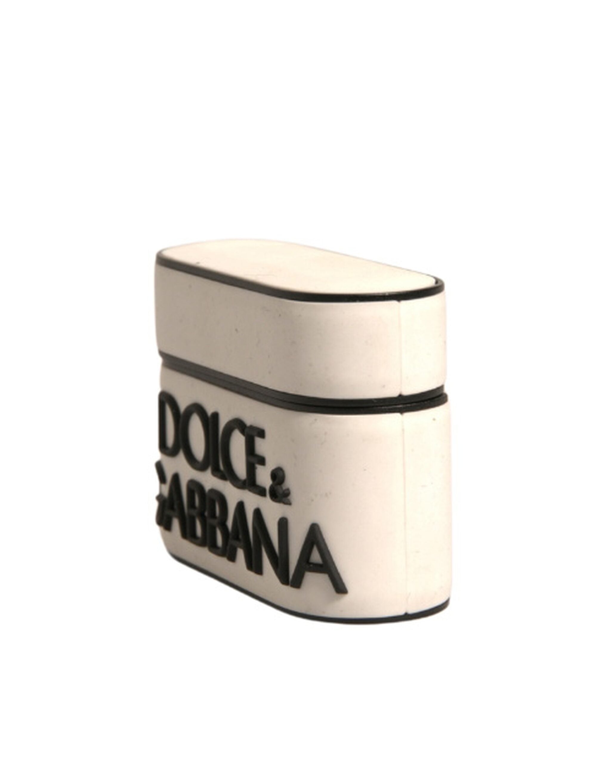 Dolce & Gabbana Dolce & Gabbana White PVC Embossed Logo Plaque Holder Airpods  Case