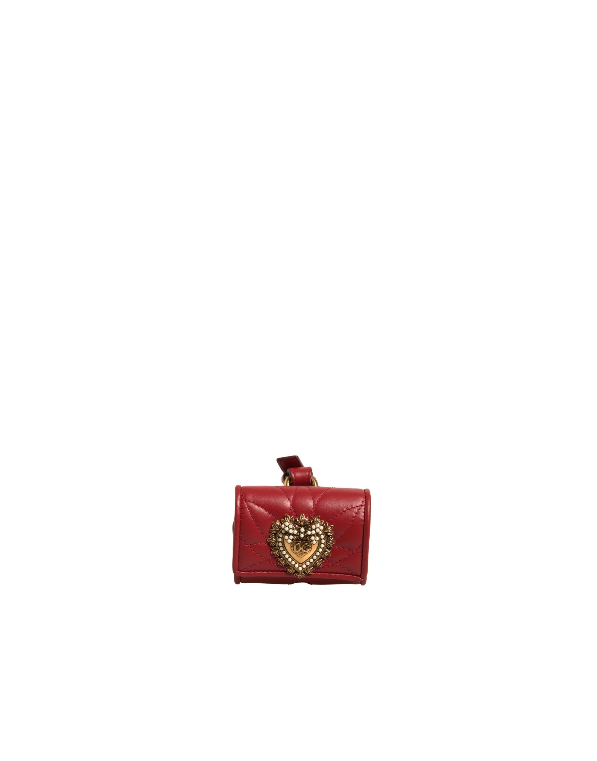 Dolce & Gabbana Dolce & Gabbana Black Leather Devotion Heart Strap Airpod Women's Case