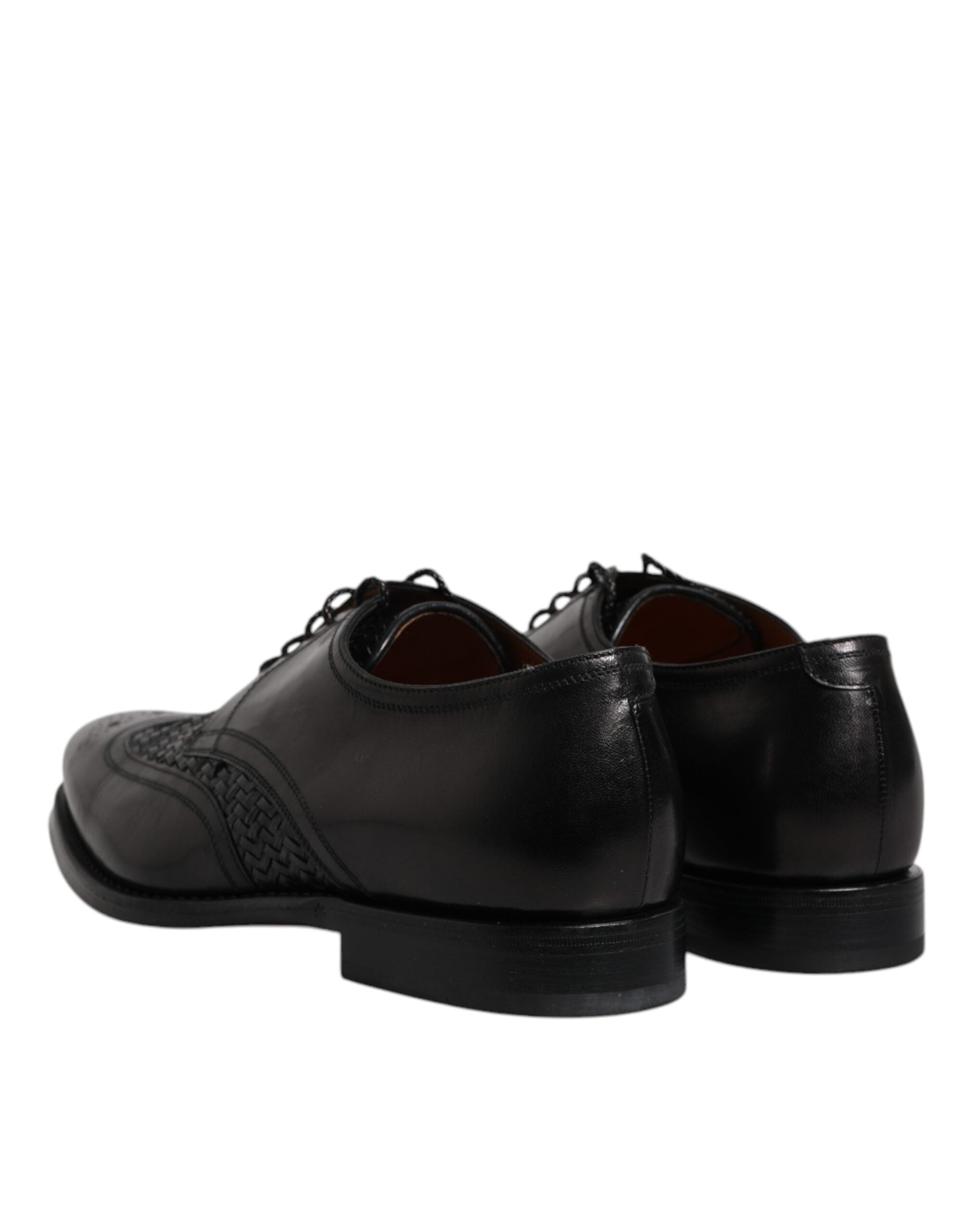 Dolce & Gabbana Dolce & Gabbana Black Leather Derby Wingtip Lace Up Formal Dress Men's Shoes
