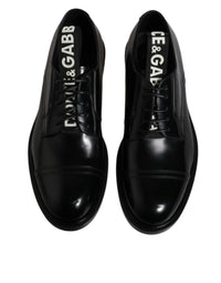 Dolce & Gabbana Dolce & Gabbana Black Patent Leather Derby Lace Up Formal Dress Men's Shoes